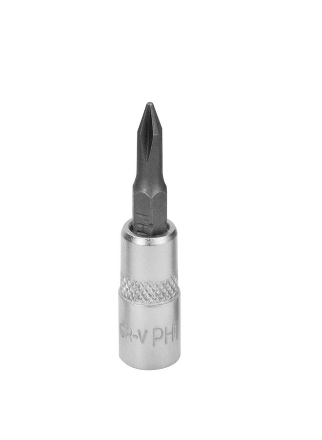 مجموعة رؤوس مفكات فيليبس PH2 مقاس 1/4 بوصة من GROZ، مصنوعة من فولاذ الكروم والفاناديوم، أداء فائق، | معايير DIN 3120، قبضة ممتازة | SKT/1-4/PH2/UG